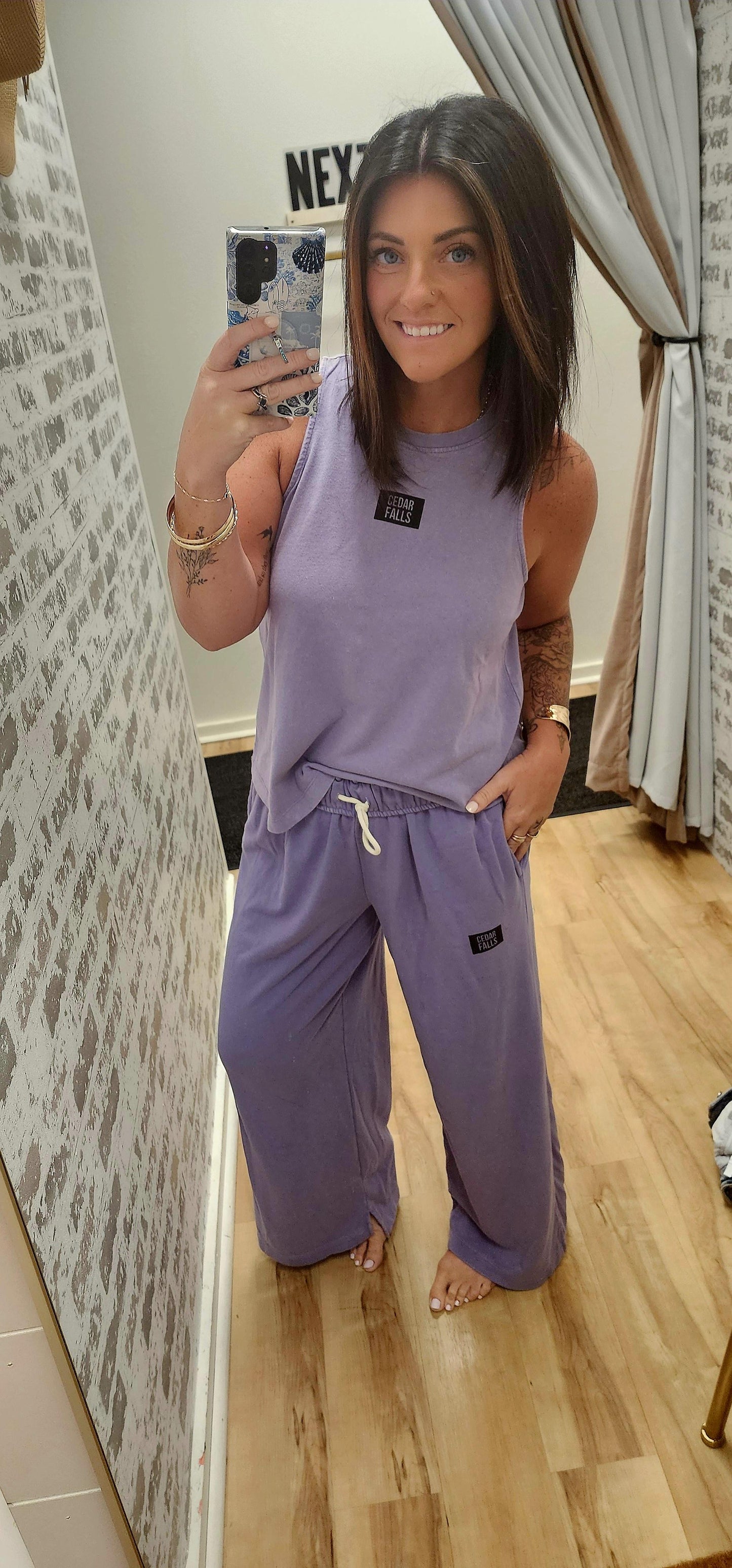 CF Fold Over Waist Wide Leg Sweatpant