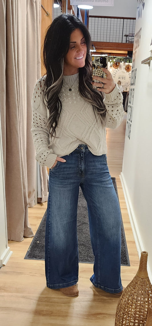 Daniela Pocket Wide Leg Jeans