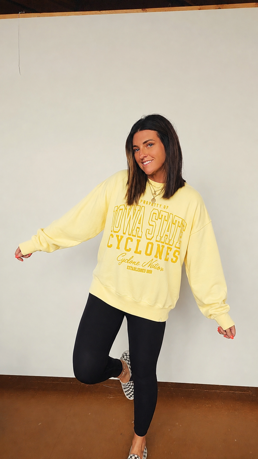 Iowa State Sanders Shadow Lantern Sleeve Crew