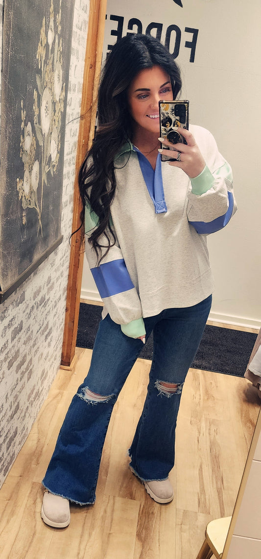 Oversized Colorblock Top