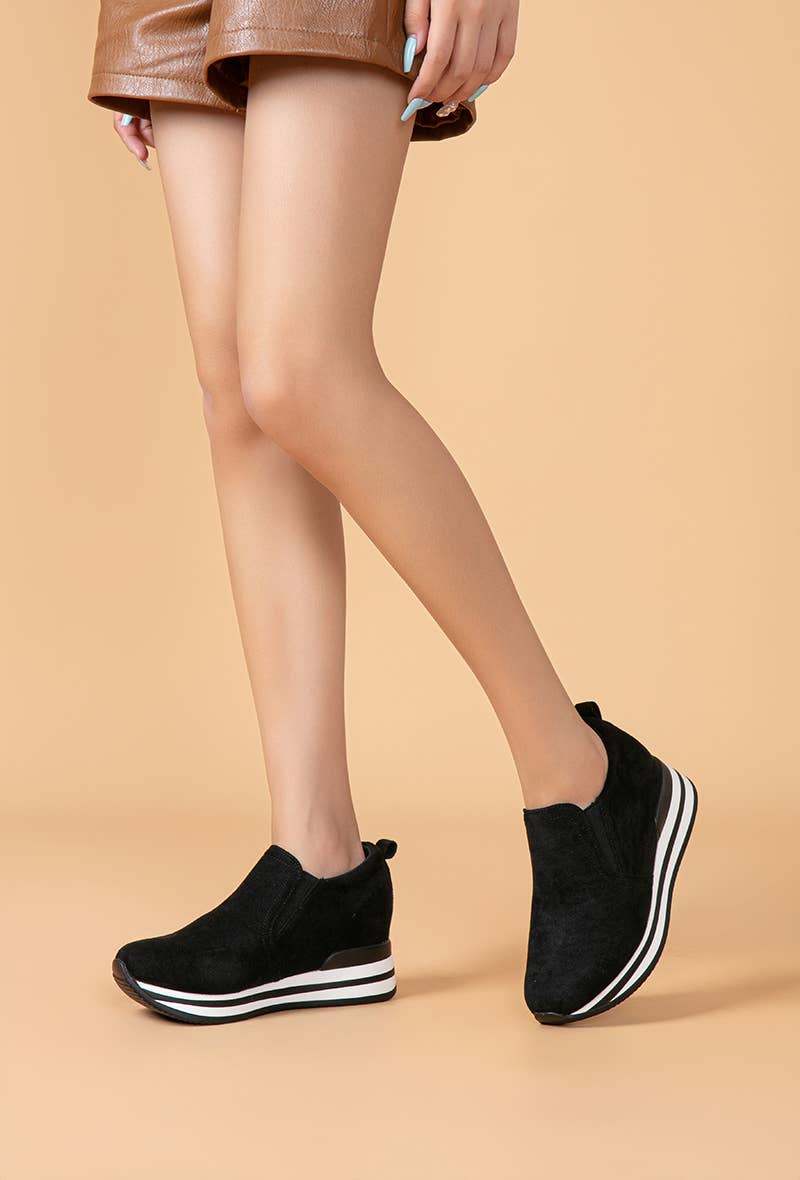 Black Wedge Sneakers