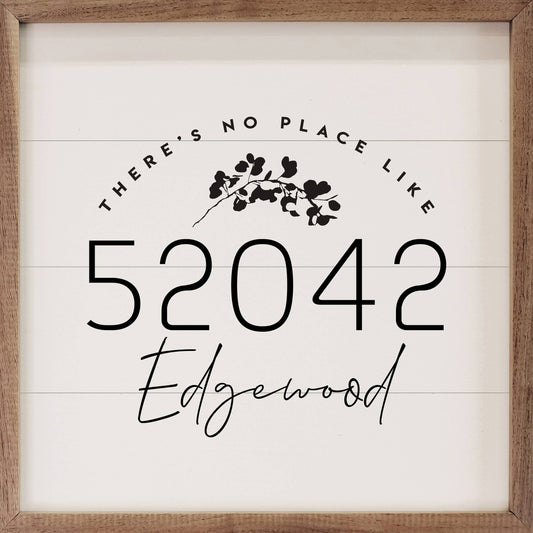 Personalized Zip And City There's No Place Like Greenery Wht